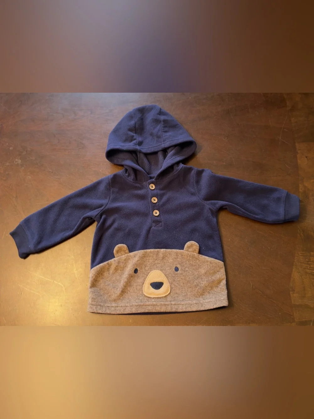 Child of Mine by Carter’s Baby Boy Bear Hooded Top & Striped Pants 2-Piece 6-9 M